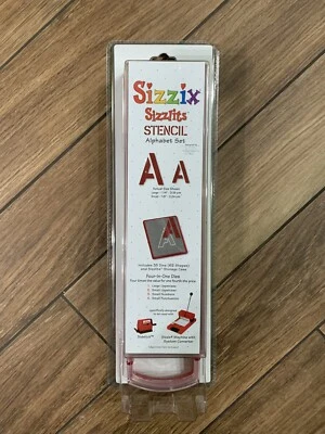 SIZZIX Sizzlits Stencil ALPHABET SET W/ Case 38-9732 New/Sealed Scrapbooking - Image 1 of 4