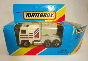 Matchbox Superfast Nr. 45D Kenworth Cabover weiß "Streifen" in Box - Picture 1 of 5