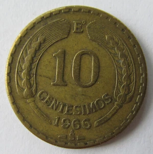 1966 Chile 10 10 Centésimos, KM #191 - Picture 1 of 4