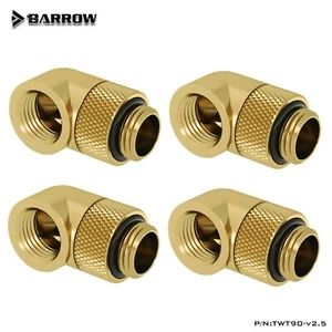Barrow G1/4" Male to Female Extender Fitting, 90 Degree Rotary , Golden 4 Pack - Afbeelding 1 van 5