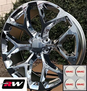 20 x9" inch GMC Sierra 1500 Factory Style Snowflake Wheels Chrome Rims 6x139.7 - Picture 1 of 4