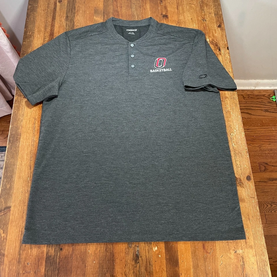 Nebraska Omaha Mavericks Polo Shirt Mens XL Gray UNO Basketball OGIO Blade - Image 1 of 4
