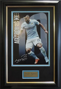 Sergio Aguero Signed Framed Photo Poster Manchester City Memorabilia - Picture 1 of 7