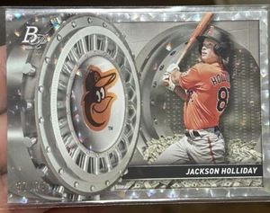 Jackson Holliday 2023 Bowman Platinum RARE #/75 ICE FOIL NEW MONEY Rookie (RC) - Picture 1 of 5