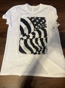 NWT Lucky Brand LARGE Graphic Tee T-Shirt July 4th Independence Day USA Flag - Picture 1 of 3