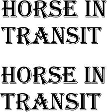 2 x 13" (HORSE IN TRANSIT)FIT ANY TRAILER VAN CAR DECALS VINYL GRAPHICS in black