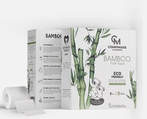 27 Rolls COMFIMAXE 100% Bamboo Toilet Paper 3Ply Toilet Paper Multi Pack of 3x9 - Picture 1 of 8