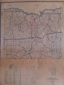 Iowa County Dodgeville 1953 Wisconsin Highway Commission Map FREE US SHIPPING - Picture 1 of 4