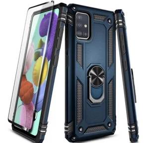 For Samsung Galaxy A71 Case, Ring Kickstand Blue - Photo 1 sur 5