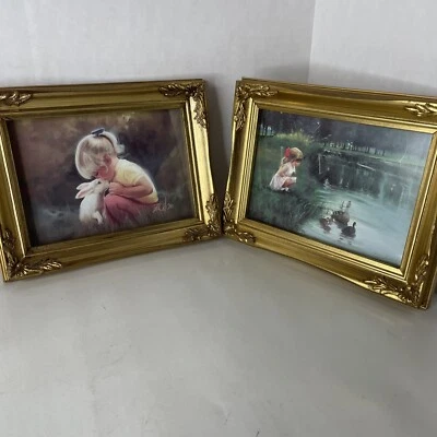 VTG Pemberton & Oakes 2 Framed Miniature Lithographs Numbered Foto 1 de 4