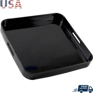 Lacquer Square Serving Tray Easy Clean Chic Drink Appetizer Holder 13.5 In New - Picture 1 of 6
