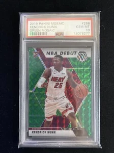 KENDRICK NUNN 2019 20 PANINI MOSAIC RC NBA DEBUT GREEN MOSAIC PRIZM PSA 10 HEAT - Picture 1 of 2