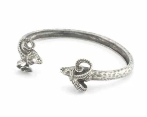 Brazalete Ram Ajustable Antiguo Plateado Latón (65mm Tamaño Interior) 4031 - Imagen 1 de 2