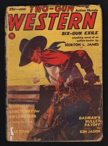 TWO-GUN WESTERN - Vol. 2 #3, June 1938, GD CONDITION, Novels by Tyler and James - Imagen 1 de 2