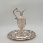19th Century Antique Victorian Sterling Silver Wine Ewer on Stand London 1863/77