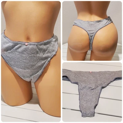 Tanga Panty Victorias Secret Corte Alto Gris 8/XL 100% Algodón Mujer Foto 1 de 4