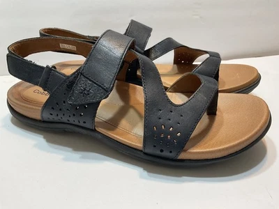 Босоножки Cobb Hill черные Rubey 9 Вт кожаные стринги арка поддержка регулируемый ремень 9 Вт - Изображение 1 из 4