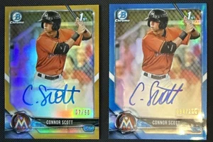 2018 Bowman Draft Connor Scott Chrome Auto Gold /50 & Blue /150 - Bild 1 von 2