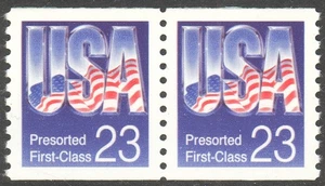 Scott 2608 - 23¢ Presorted First Class Coil Pair from 1992 - Mint, Never Hinged - Picture 1 of 1