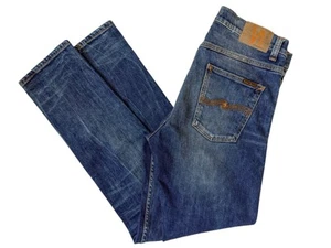 Pantalones de mezclilla Nudie Lean Dean para hombre talla 33x32 azul luna - Imagen 1 de 9