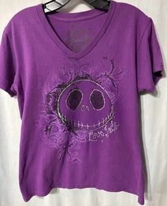 Disney Store Nightmare Before Christmas Jack Skellington Purple Tshirt Women L - Picture 1 of 6