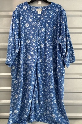 Vtg Anthony Richards Plush Fleece Robe Snow Housecoat Nightgown 1/2 Zip Sz 2XL - Image 1 of 4