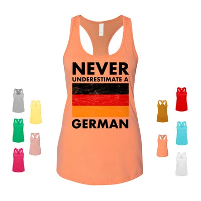 Camiseta sin mangas para mujer Never Underestimate A German Pride Flag National Heritage Foto 1 de 3