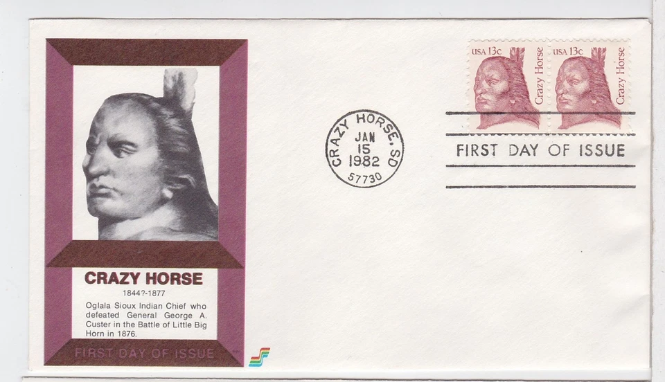 TurtlesTradingPost- Crazy Horse- 1982 FDC #1855- Spectrum Cachet - Image 1 of 1