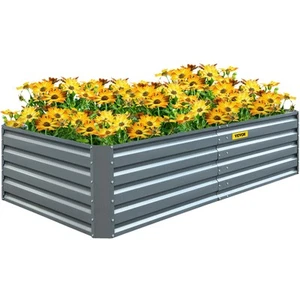 VEVOR Galvanized Raised Garden Bed, 203 x 102 x 48 cm Metal Planter Box, Gray... - Picture 1 of 7