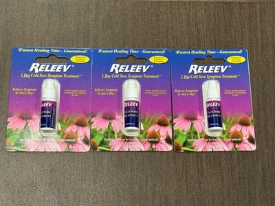Nuevo. Pack de 3. Tratamiento de síntomas de herpes labial RELEEV de 1 día 1 ml (0,034 oz) Foto 1 de 2