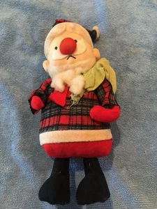 Borsa da trasporto Babbo Natale vintage natalizia floccata e tessuto Giappone alta 10" - Foto 1 di 6