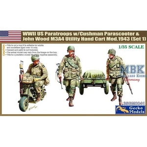 GECKO MODELS 35GM0041 MAQUETTE MILITAIRE PARACHUTISTES AMERICAIN AVEC MOTO ET RE - Picture 1 of 1