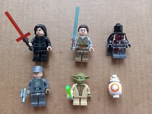 Lot of 6 Lego Star Wars Minifigs Yoda Kylo Rey BB-8 ++ with accessories - Picture 1 of 2