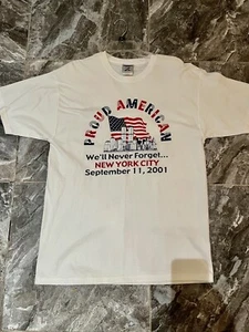 Vtg USA God Bless America 9/11 Tribute Shirt Size Large - Picture 1 of 5