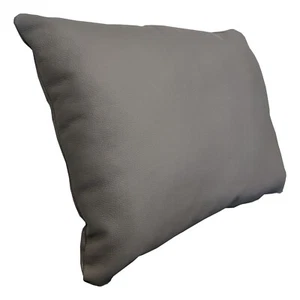 Cojín decorativo de cuero auténtico gris cojín trasero sofá sofá sillón - Imagen 1 de 5