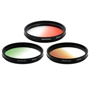 Zykkor 52mm Graduated Gradual Color Filter KIT - Green Red Brown for Camera - Picture 1 of 1