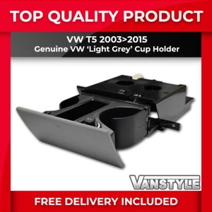 FITS VW T5 TRANSPORTER GENUINE FRONT ASHTRAY CUP DRINKS HOLDER REPLACEMENT OE - Picture 1 of 5