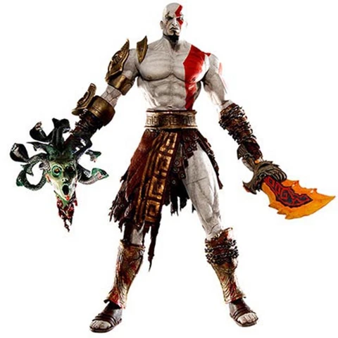 Neca God of War 2 Kratos Golden Fleece Armor Medusa Head 7" Game Action Figure Cover