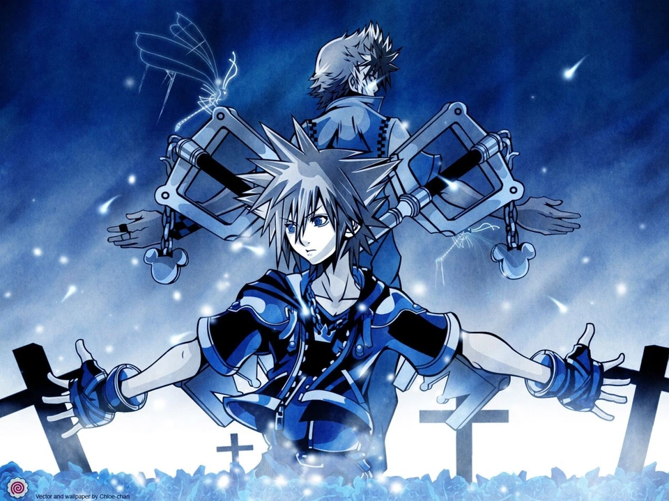 Anime kingdom hearts boys video CCG Gaming Mat Desk - Image 1 of 1