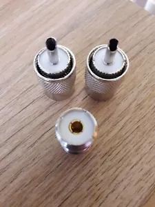 2xPL259 PLUG 5.2mm THIN COAX RG58U RF AERIAL CONNECTOR + F/F COUPLER UHF AMATEUR - Picture 1 of 4