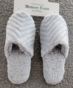 Charter Club Memory Foam Slippers Women's S (5-6) Gray Close Toe Design Slip On~ - Picture 1 of 11