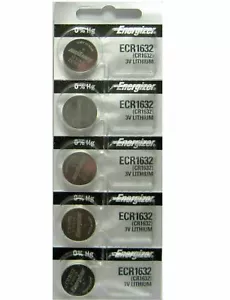 5 PACK FRESH ENERGIZER CR1632 ECR1632 1632 3V Lithium Coin Battery Expire 2031 - Picture 1 of 3