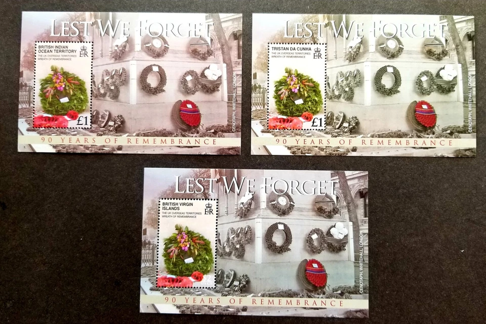 Тристан да Кунья Британские Индийские Виргинские острова совместный выпуск война I 2008 (ms) как новые без наклеек и следов - Изображение 1 из 4