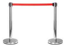 1 PAAR STAGECAPTAIN PLS-200S ABSPERRSTÄNDER LEITSYSTEM ABSPERRBAND SILBER HOTEL