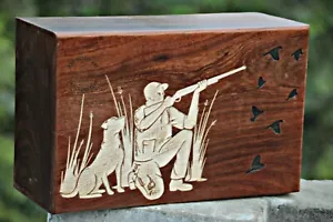 Dog Cremation Urn, Hunting Dog Urn Engraved urn for Human Ashes Large Funeral - Picture 1 of 9