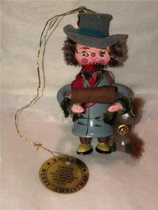 Vintage ENGLAND Weihnachtsschmuck ~ Suche nach YULE LOG ~ 1980 lustiger alter Kerl - Bild 1 von 1