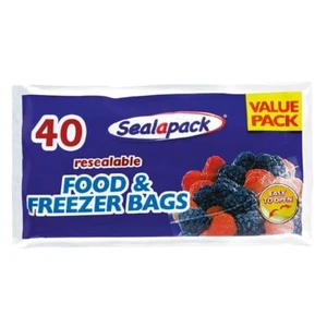 Sealapack 40 Resealable Food & Freezer Bags for Preserving Food Bags - Picture 1 of 1