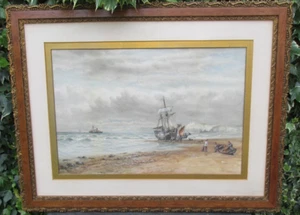John Francis Branegan JF watercolour 21 by 14inch image 'Near Deal' before 1880 - Picture 1 of 22