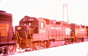 DUPLICATE SLIDE PENN CENTRAL GP-40 #3046 LANSING MI 27. JANUAR 1976 - Bild 1 von 1