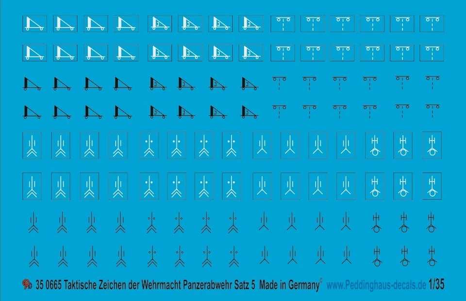 Peddinghaus-Decals 1/35 0665 Tattico Caratteri Wehrmacht Serbatoio Difesa Set - Immagine 1 di 1